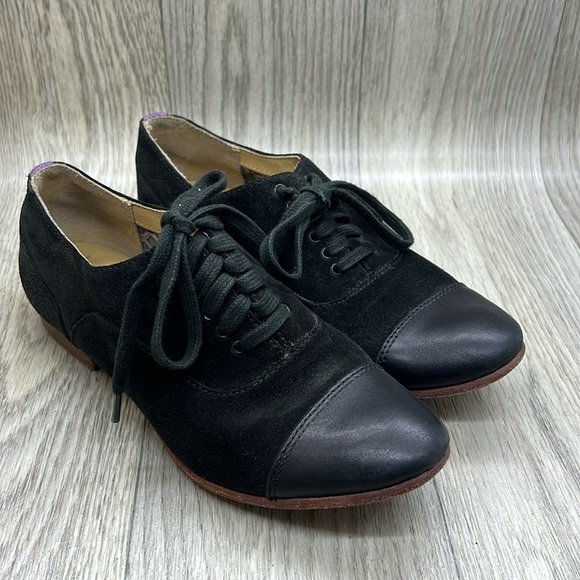 🍁2/$25 🍁Sebago Shoes Hutton Oxford Black Suede Cap Toe Casual Low - Picture 1 of 10